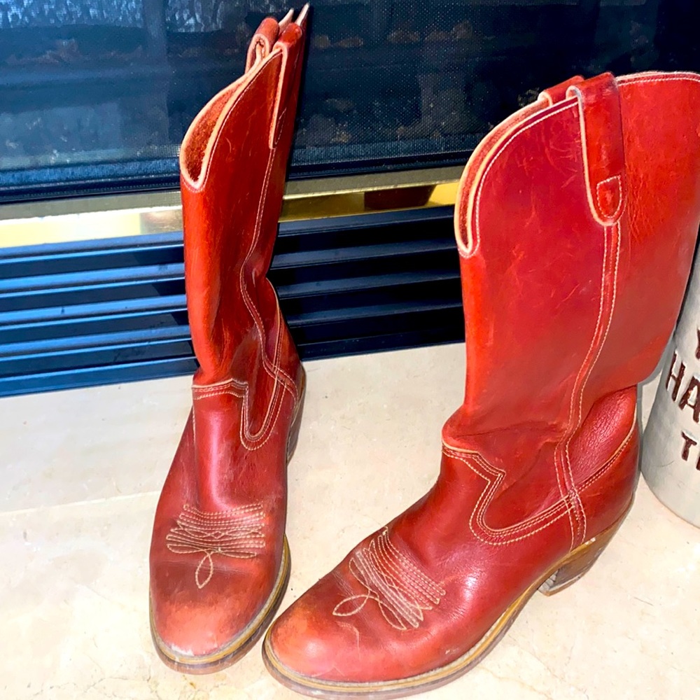 Red cowboy boots